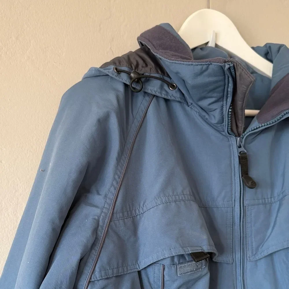 Columbia Men's Slate Blue Hooded Ski Jacket - Insulated Snow Coat Medium